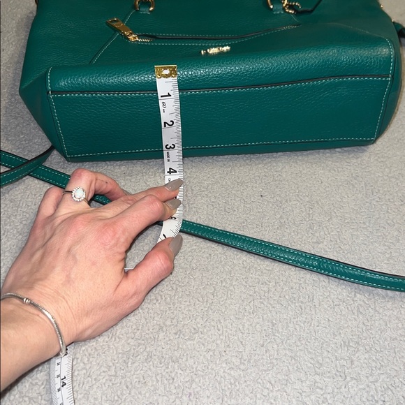 Coach Praire Satchel in Pebbled Leather Jade Green crossbody - Picture 8 of 16